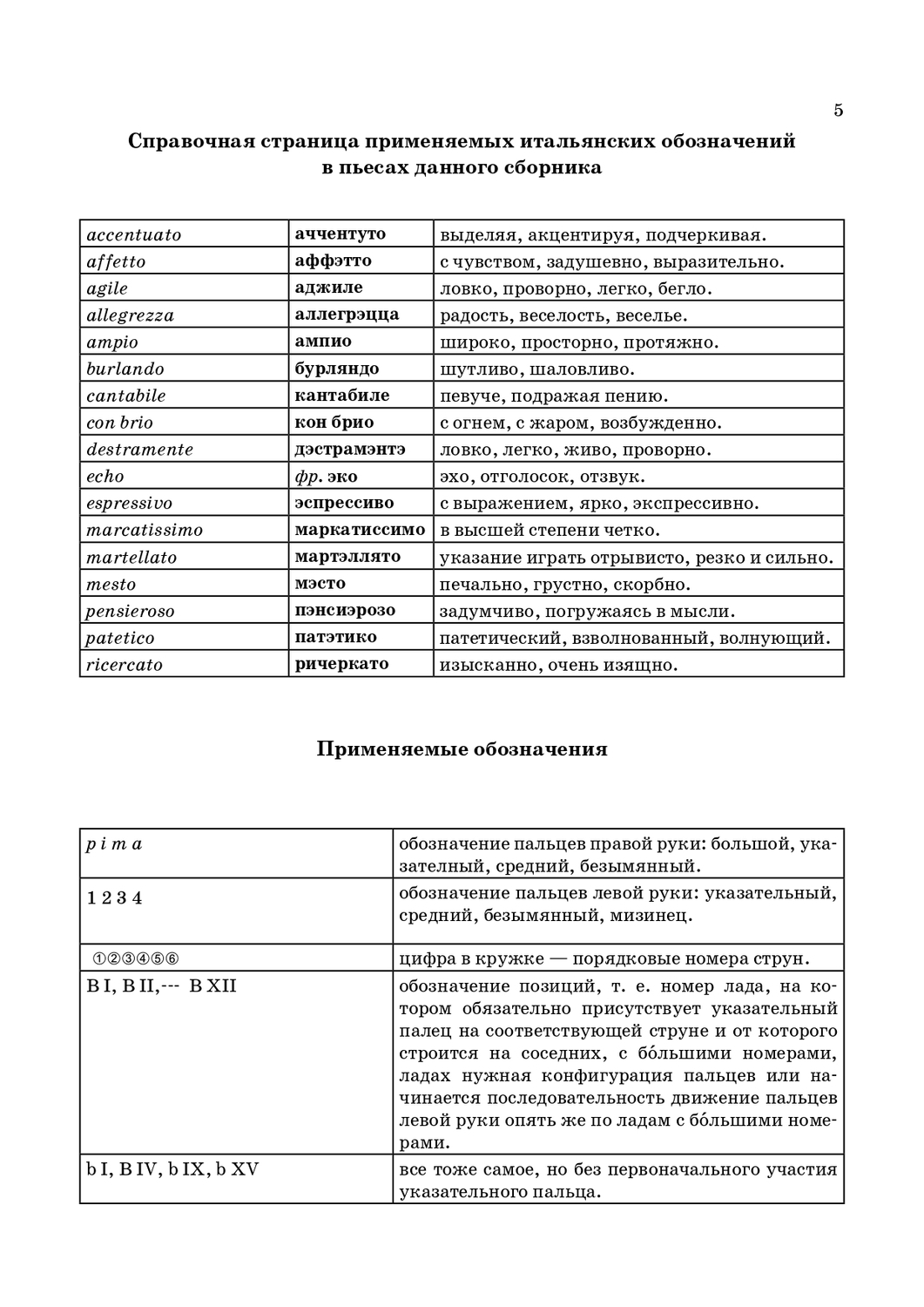 Справочная страница итальянских обозначений в музыке. стр 5